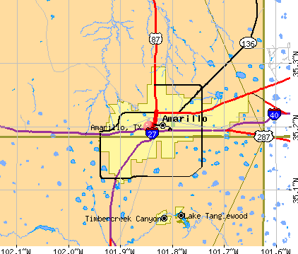 amarillo ville carte