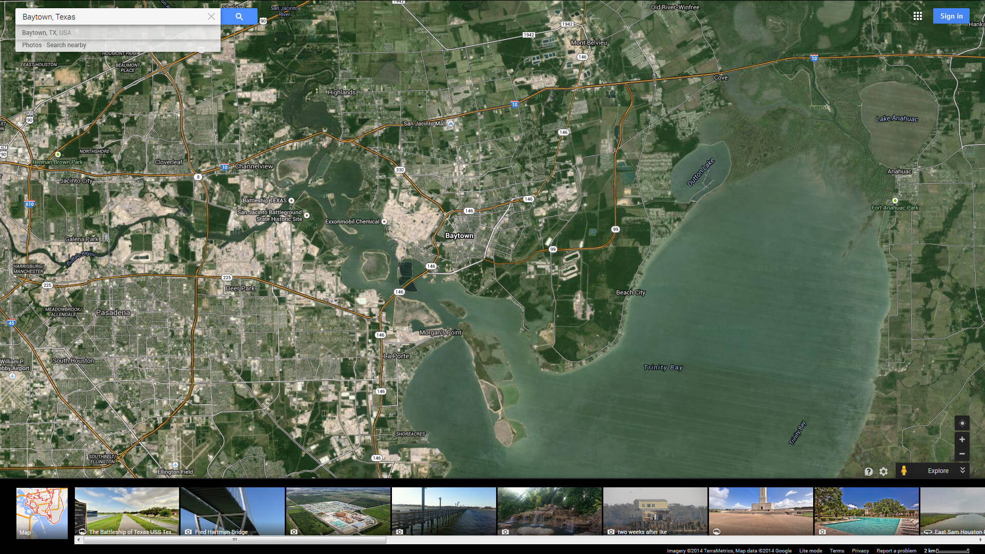 baytown carte texas eu satellite