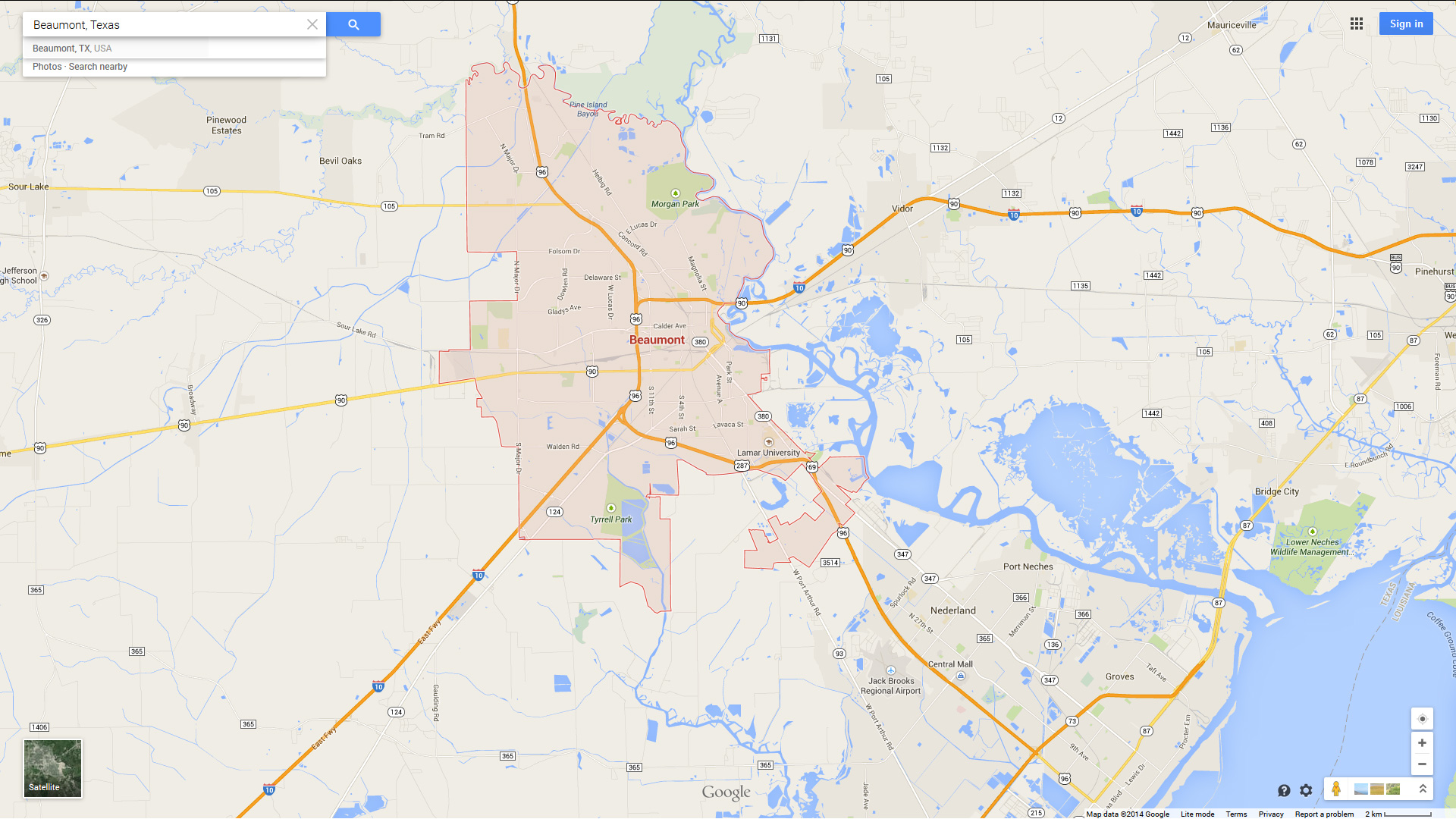 beaumont carte texas eu