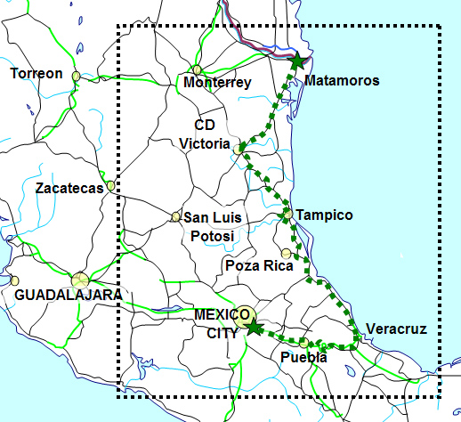 brownsville carte mexique border