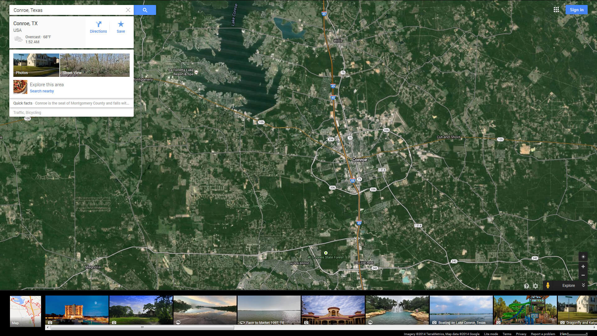 conroe carte texas eu satellite