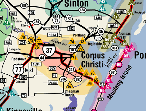 corpus christi ville centre carte