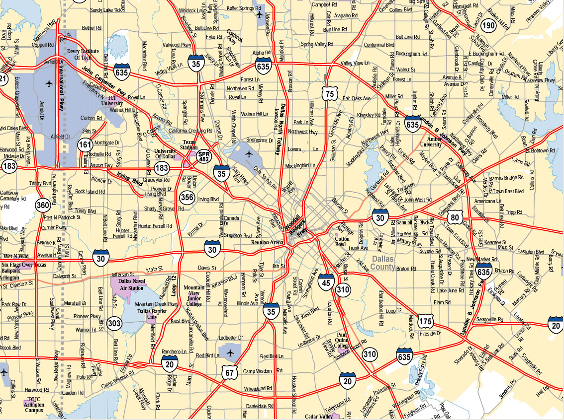 dallas route carte