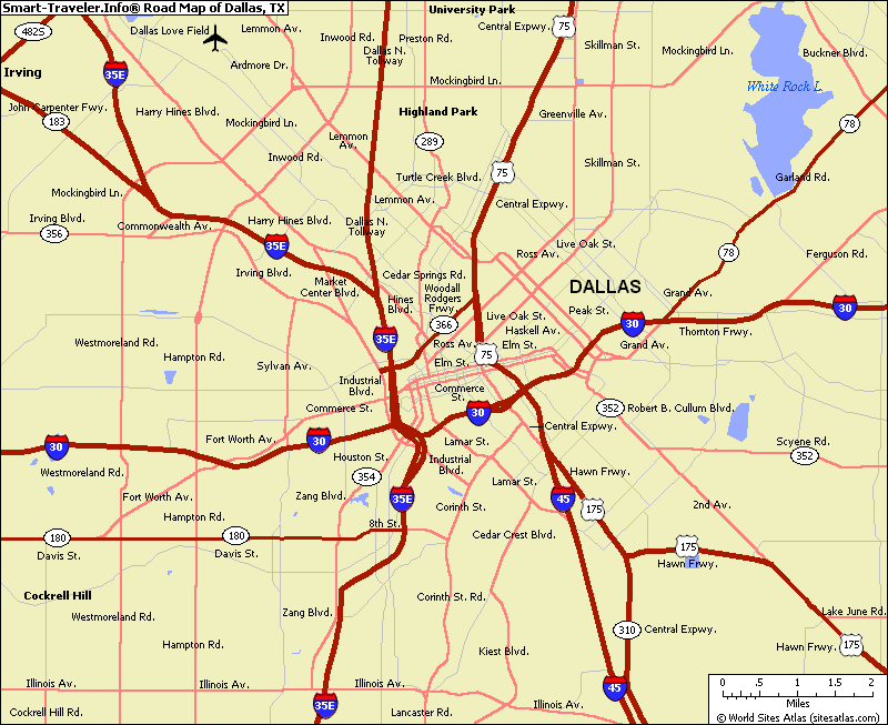 route carte de dallas