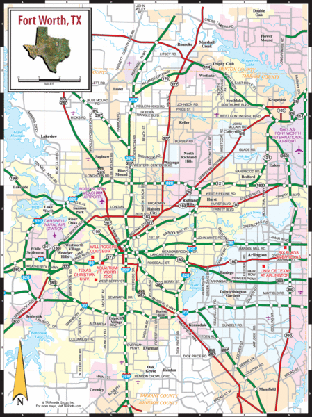 fort worth route carte