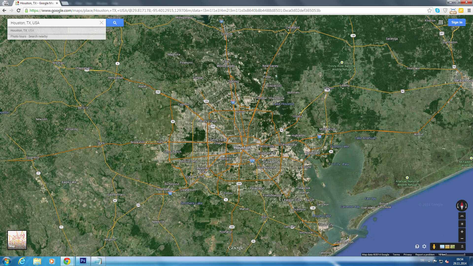 houston carte texas eu satellite