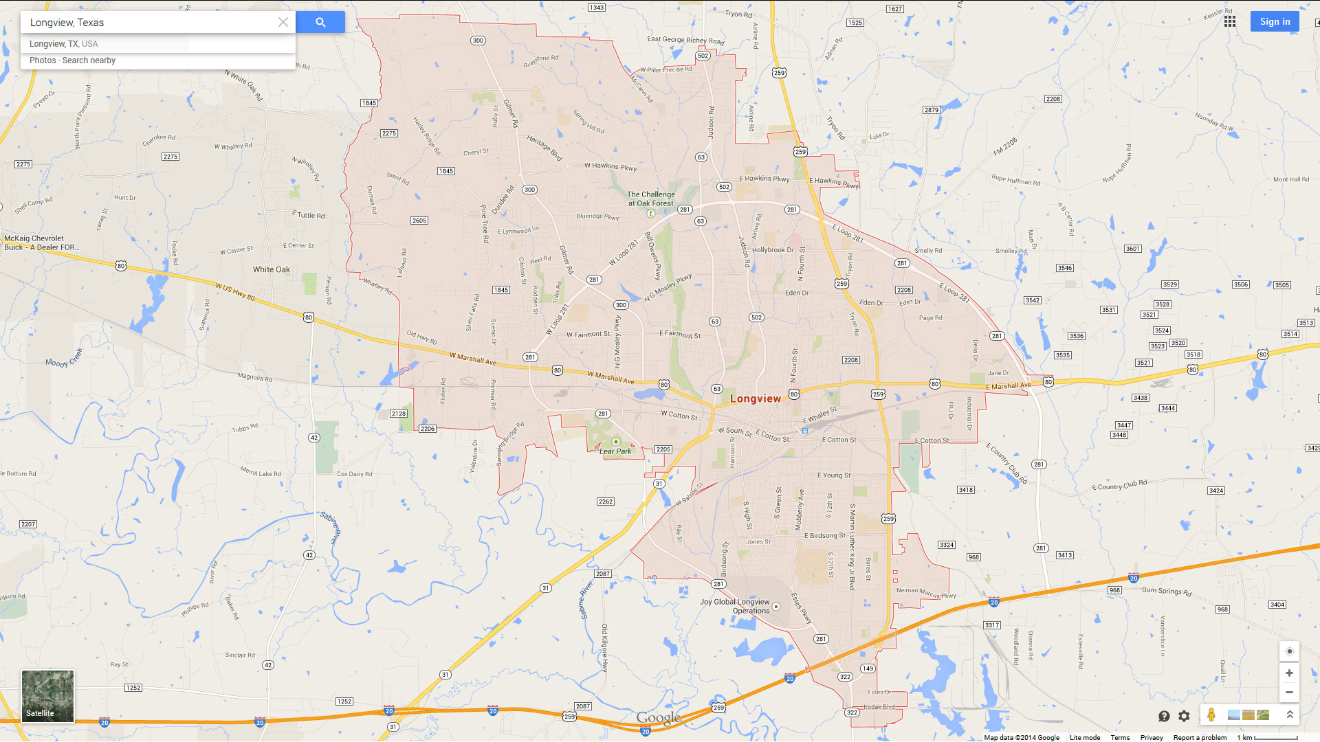 longview carte texas eu