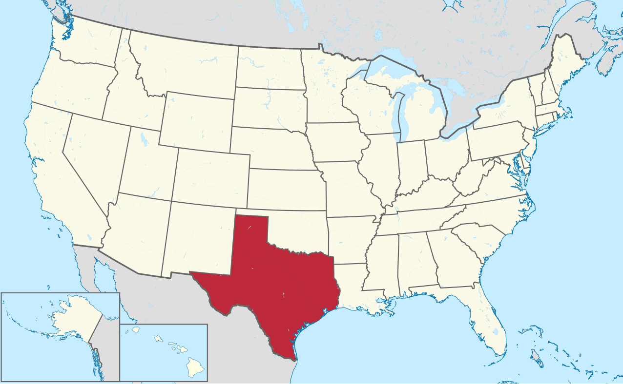 ou se trouve texas dans etats unis carte