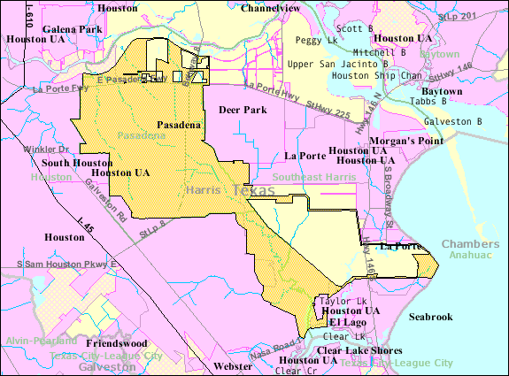 pasadena ville centre carte