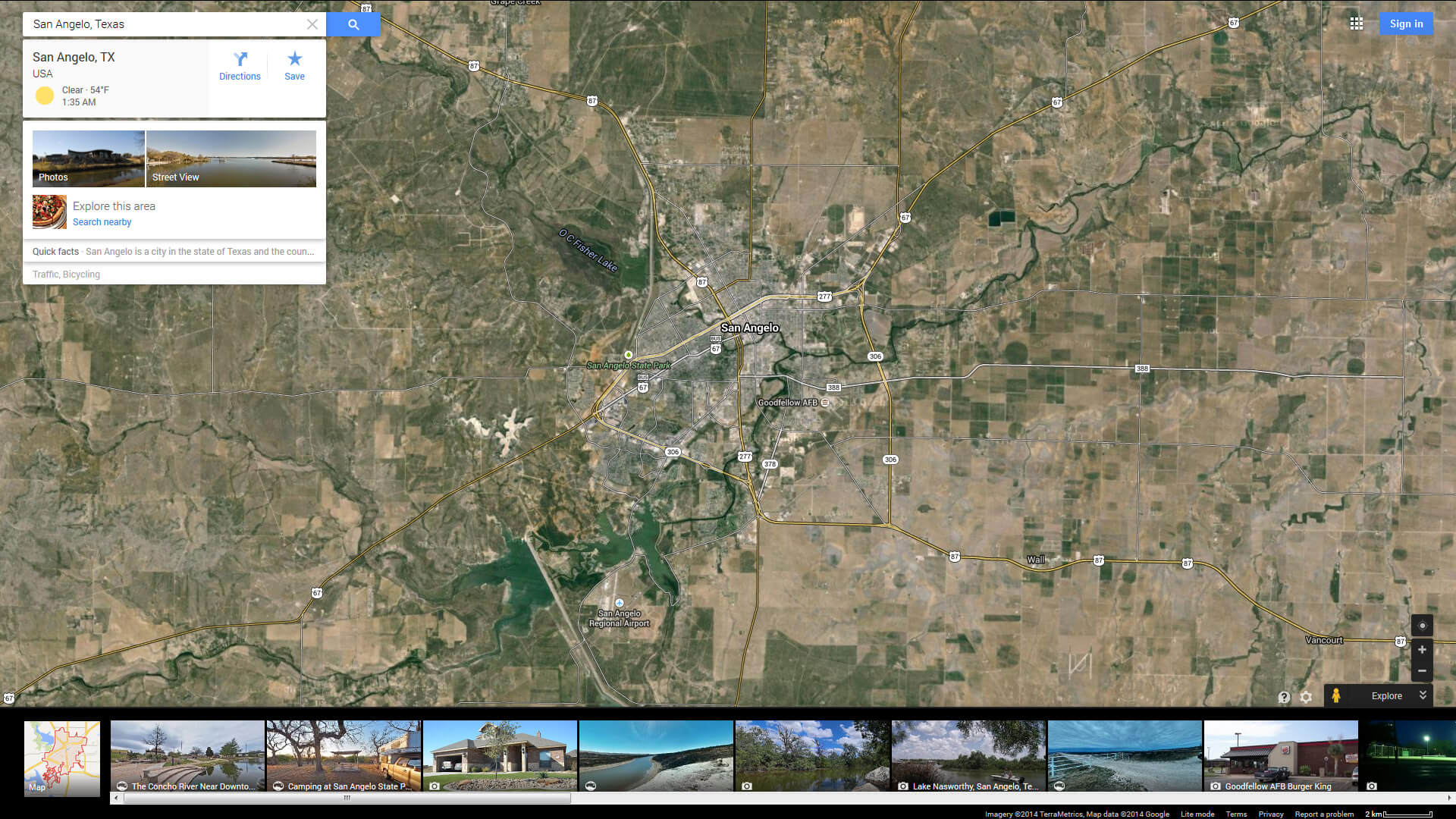 san angelo carte texas eu satellite