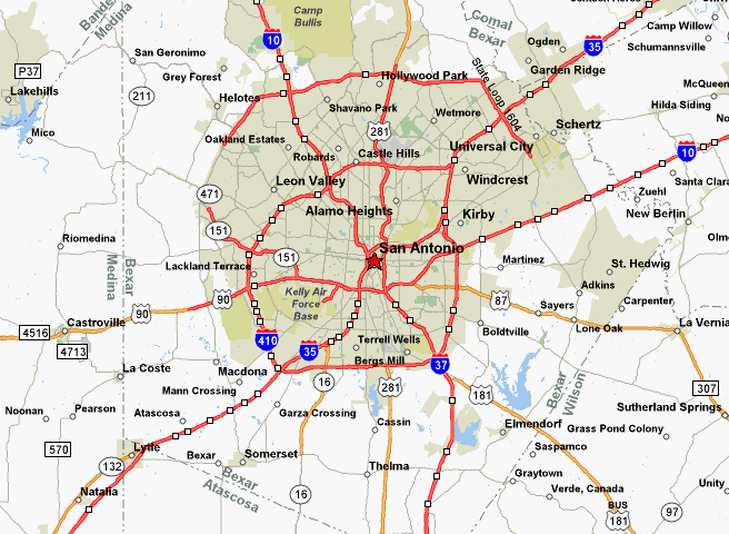 city carte de san antonio