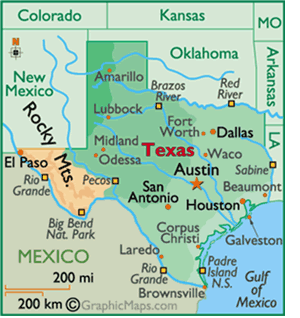 texas etat carte