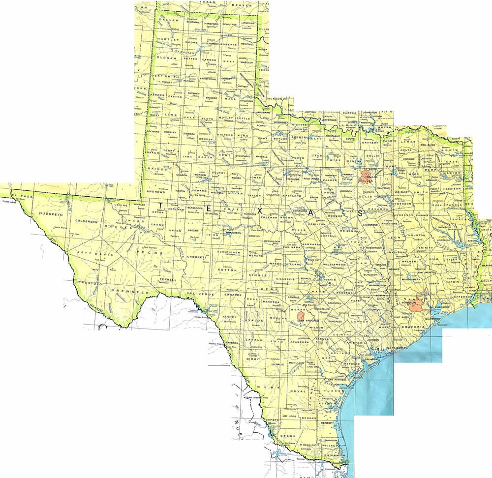texas geographique carte