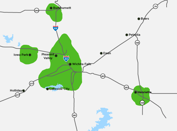 wichita falls regions carte