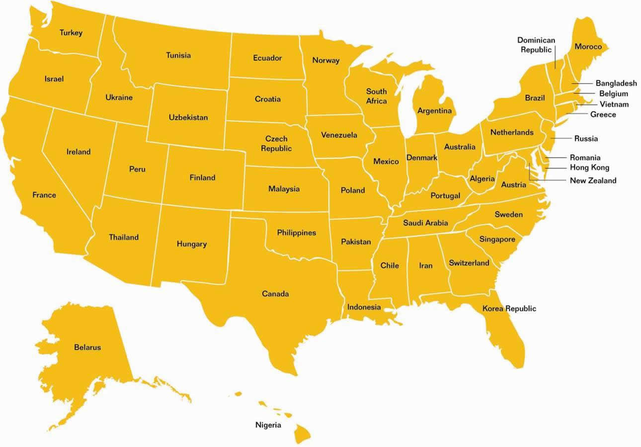 US Etats Economie Monde Pays Carte