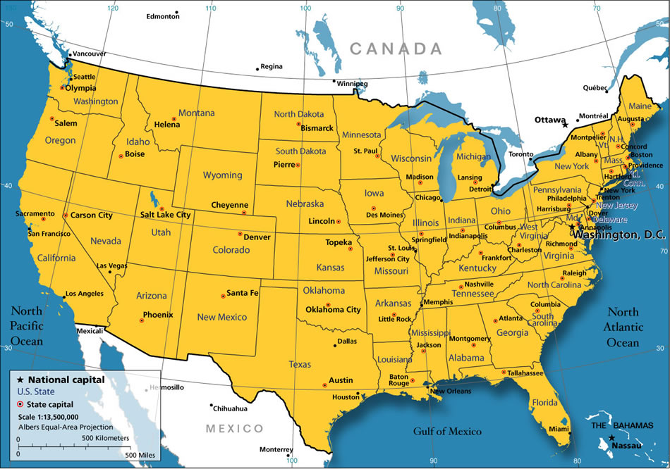 us largest villes carte