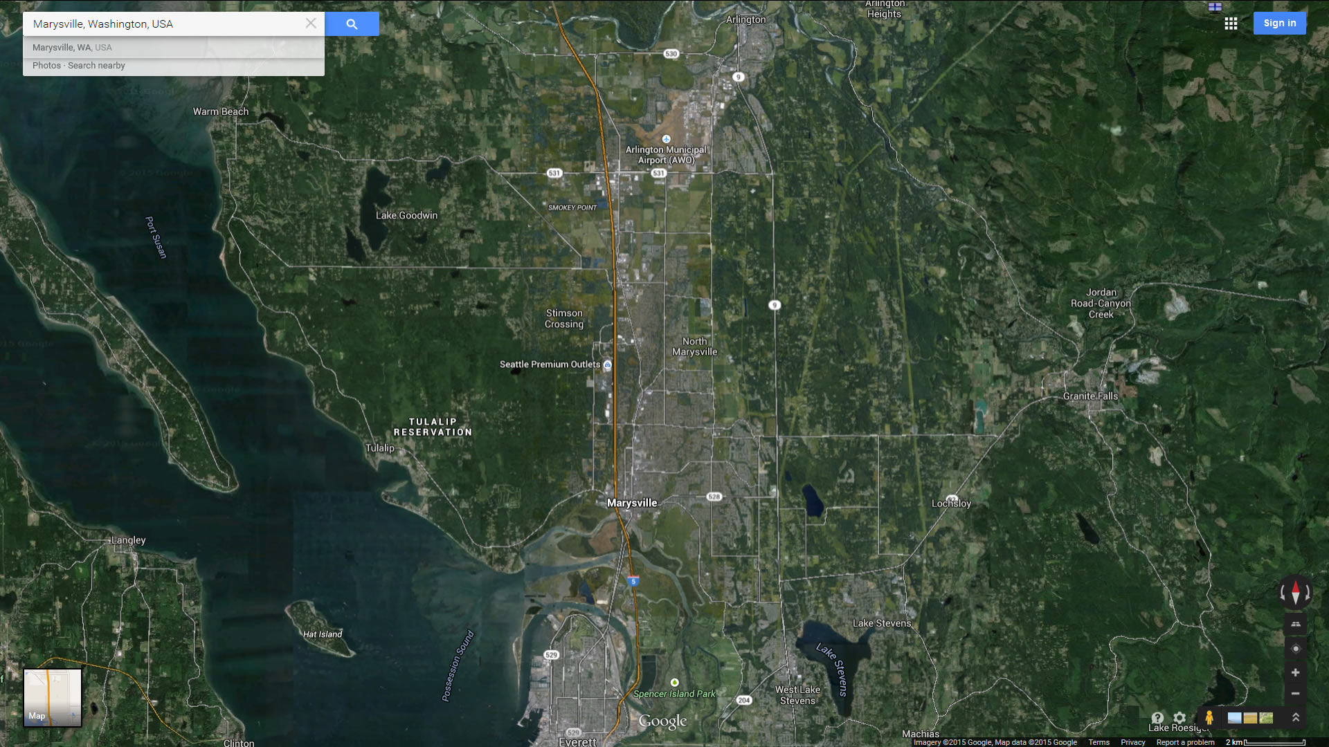 marysville carte washington eu satellite