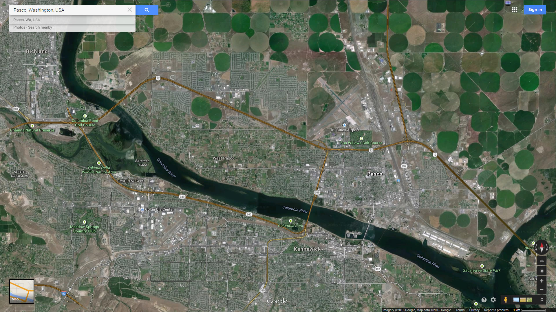 pasco carte washington eu satellite