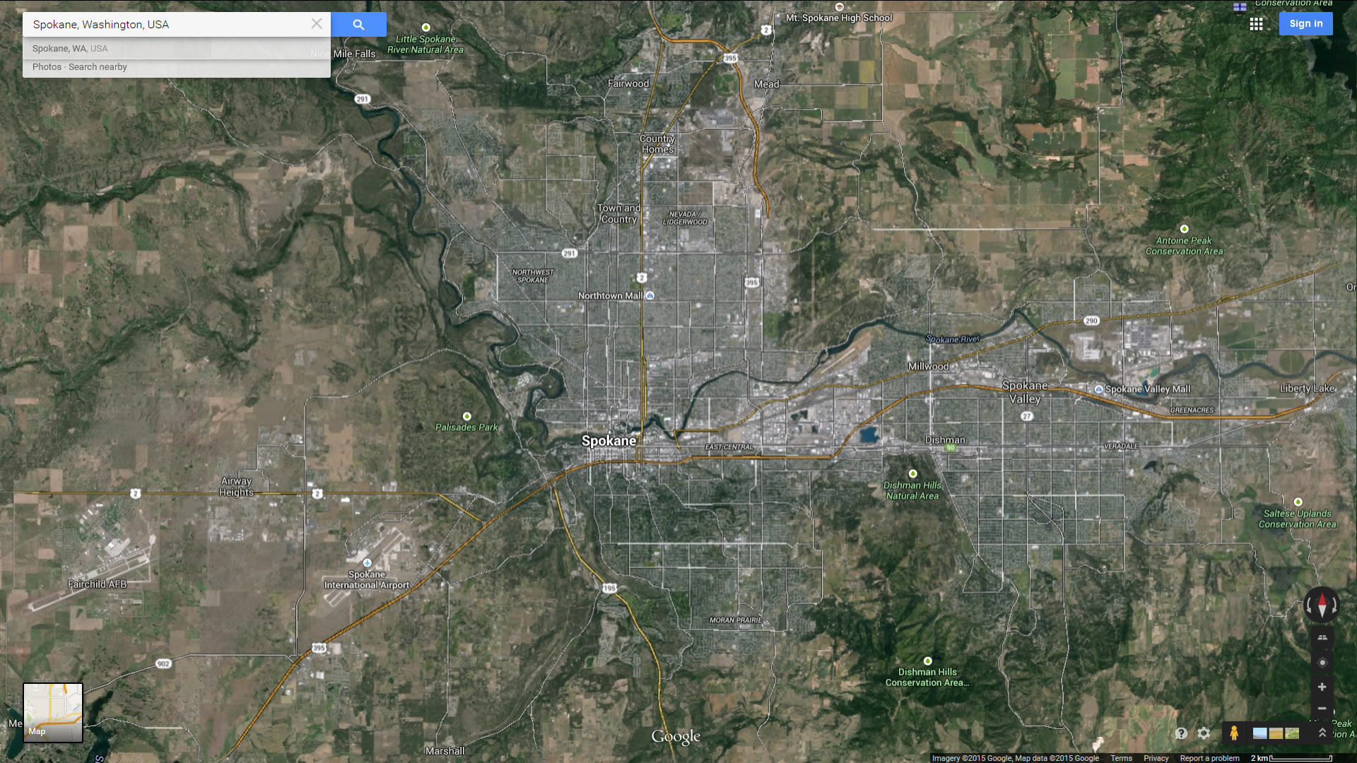 spokane carte washington eu satellite