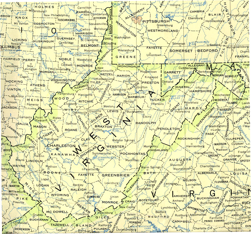 west virginia historique carte