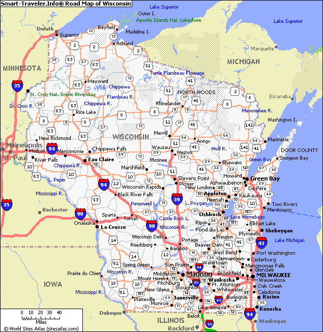 route carte de wisconsin