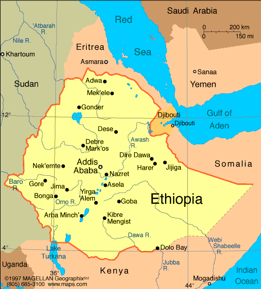 carte du ethiopie