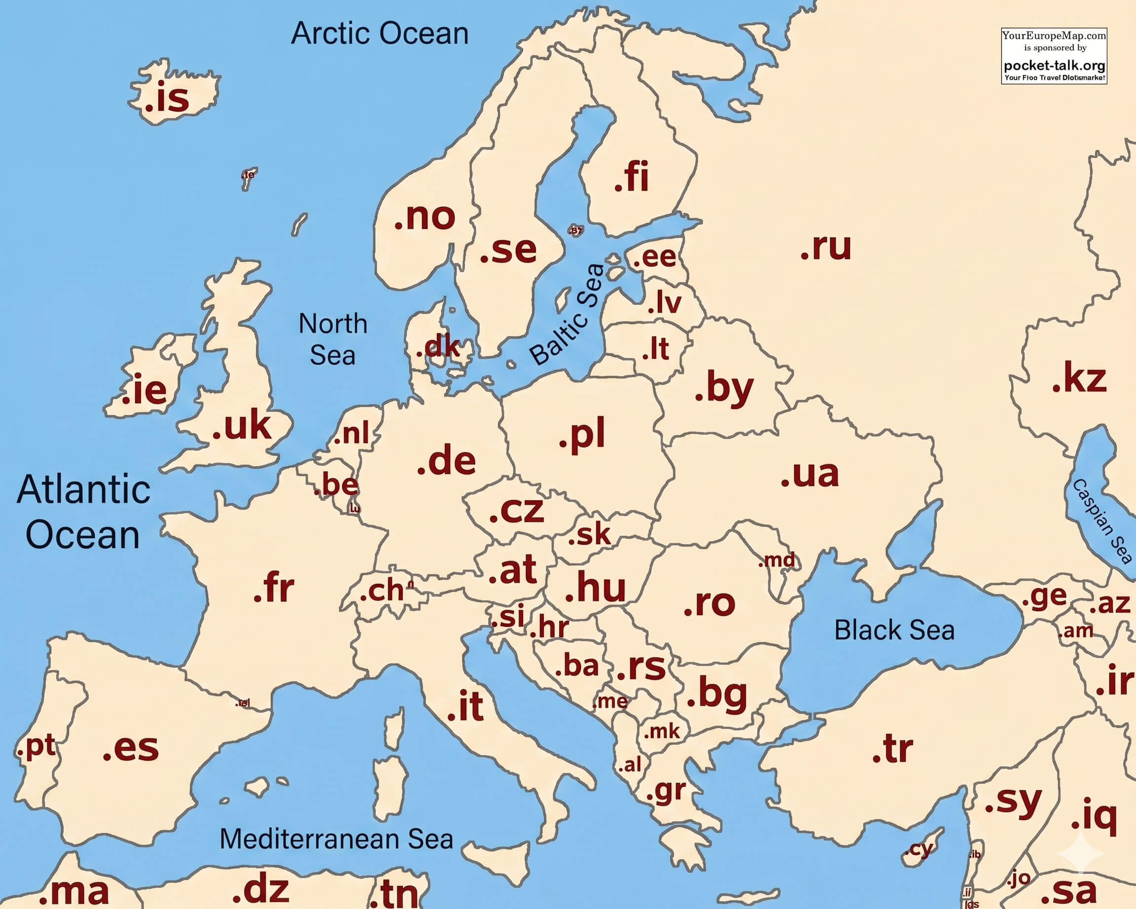 Carte Domaines Internet Pays Europe