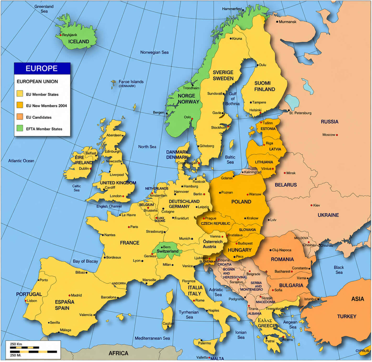 Carte Etats Membres Union Europeenne
