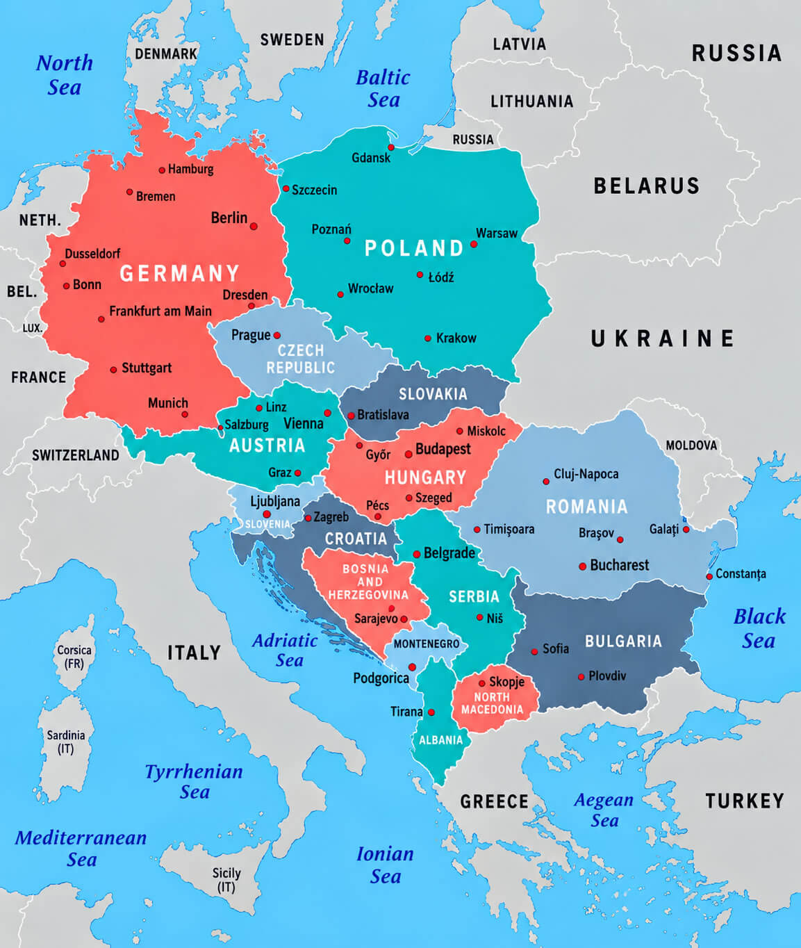 Carte Europe Centrale Et Orientale