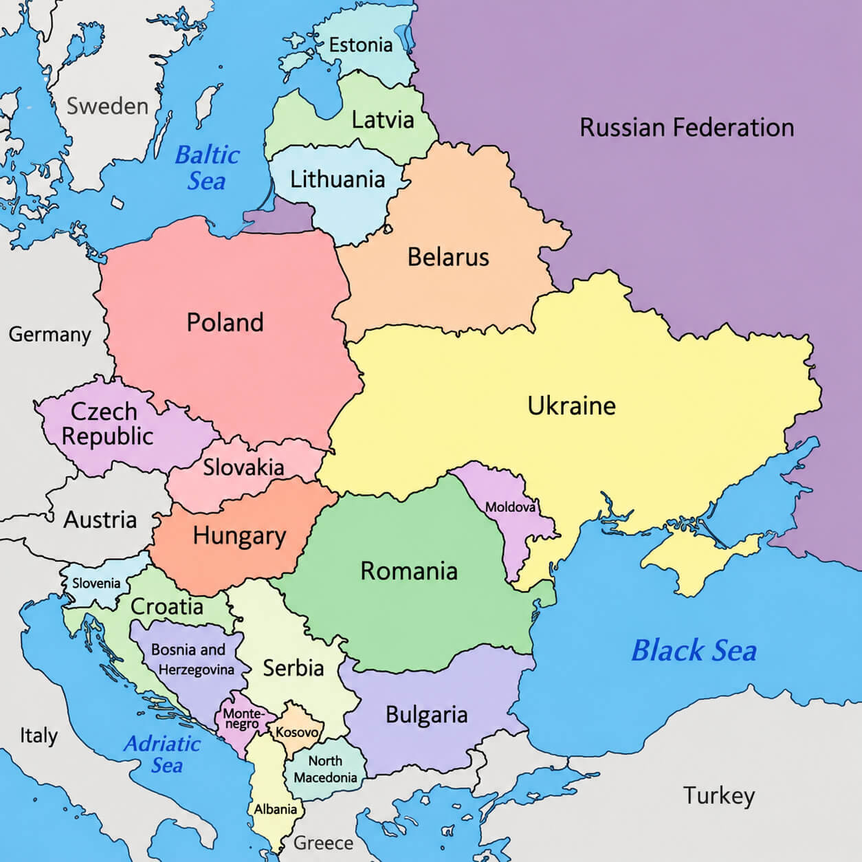Carte Pays Europe De Lest
