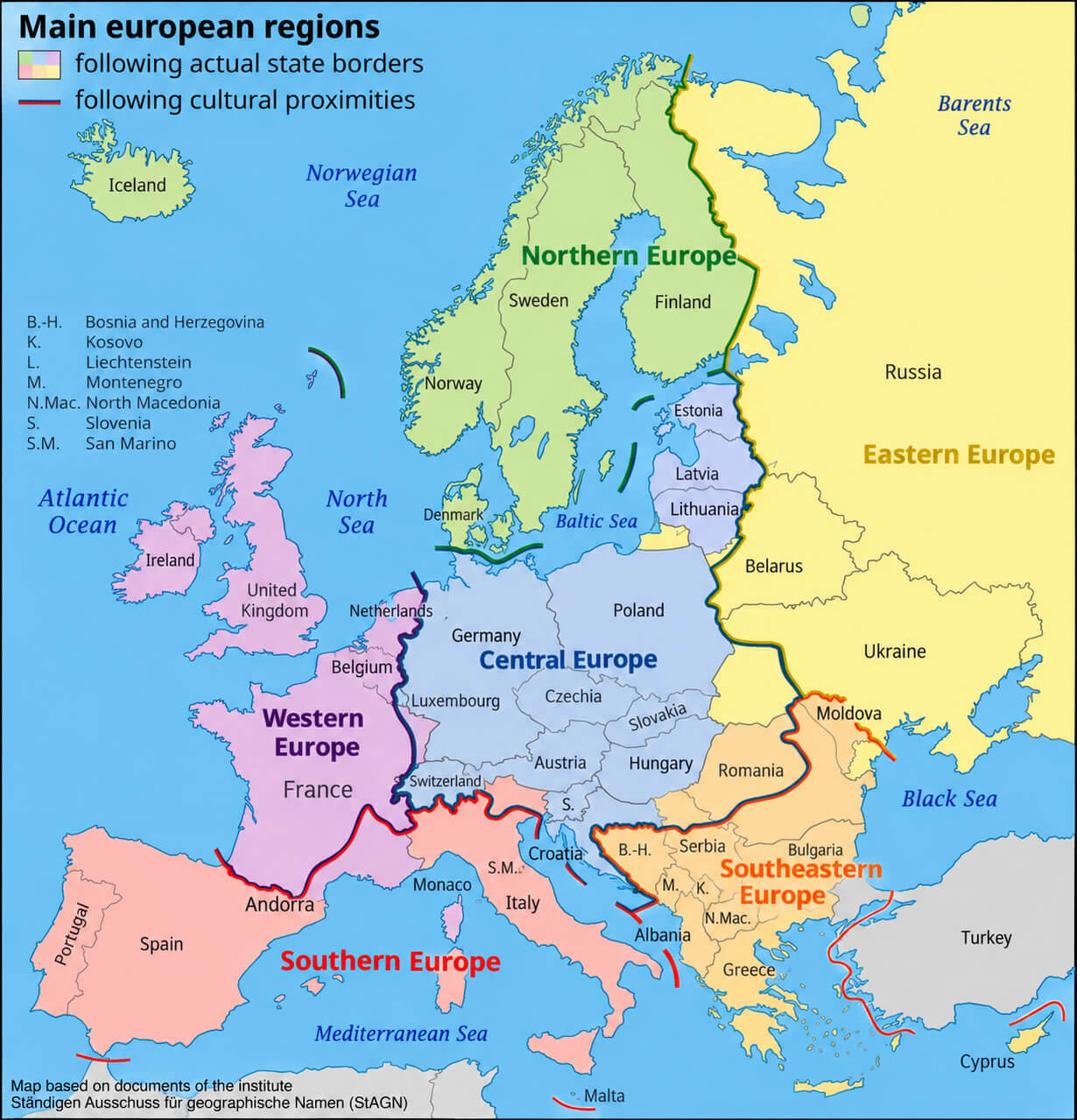 Carte Regions Europe