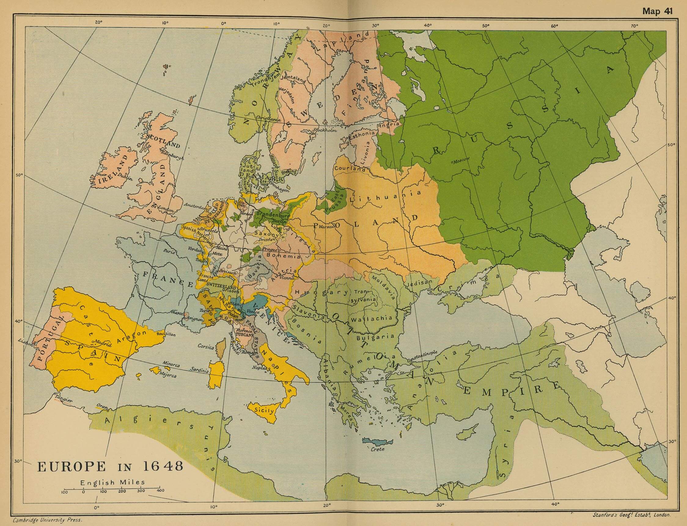 europe carte 1648