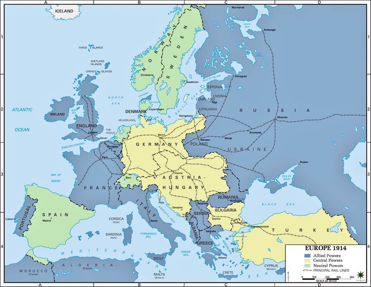 europe carte 1914