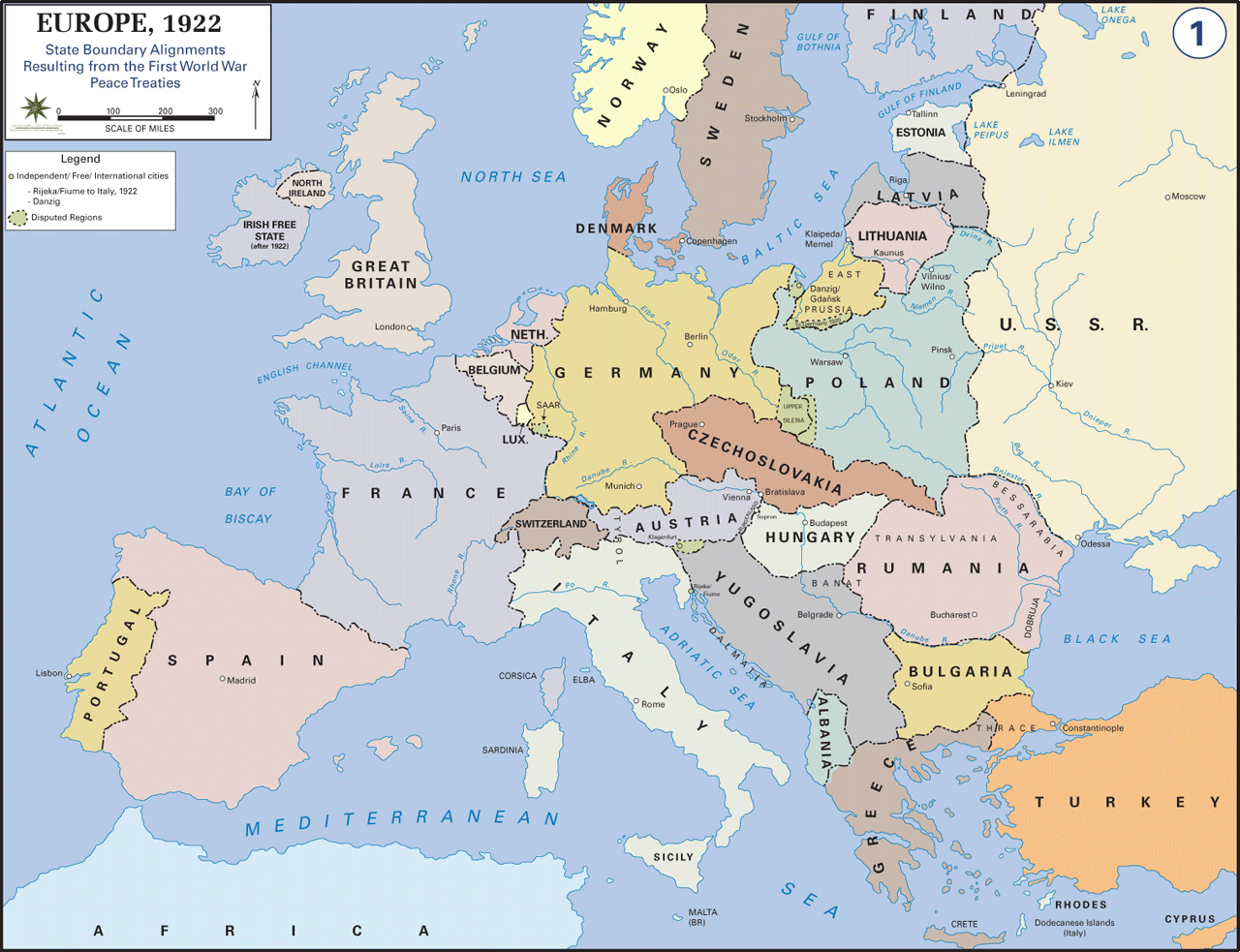 europe carte after monde war1