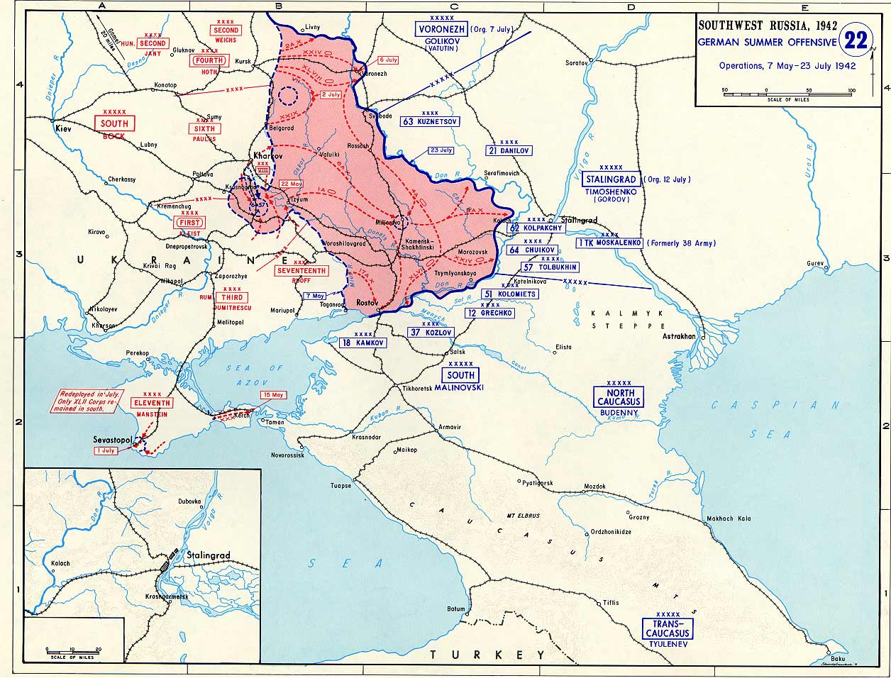 europe carte monde war2 stalingrad 1942