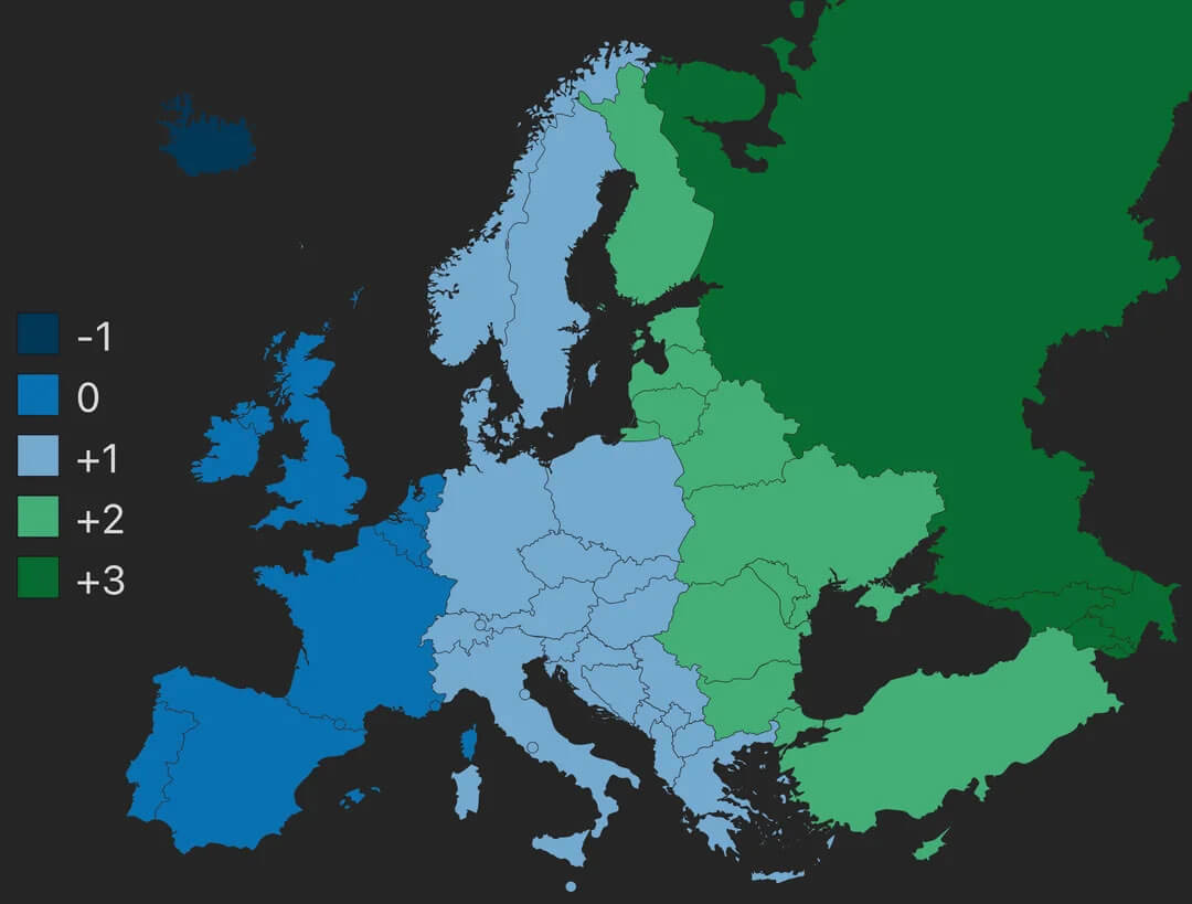 Carte Fuseaux Horaires Europeens