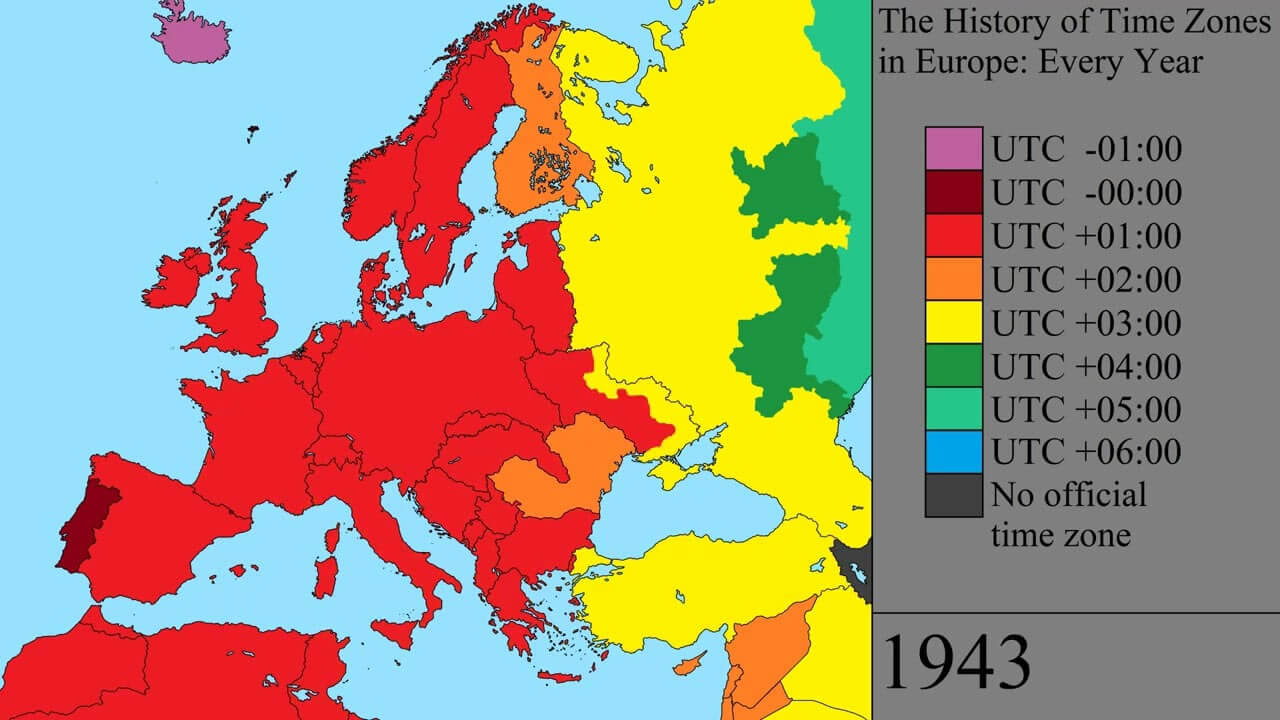 Carte Historique Fuseaux Horaires Europe