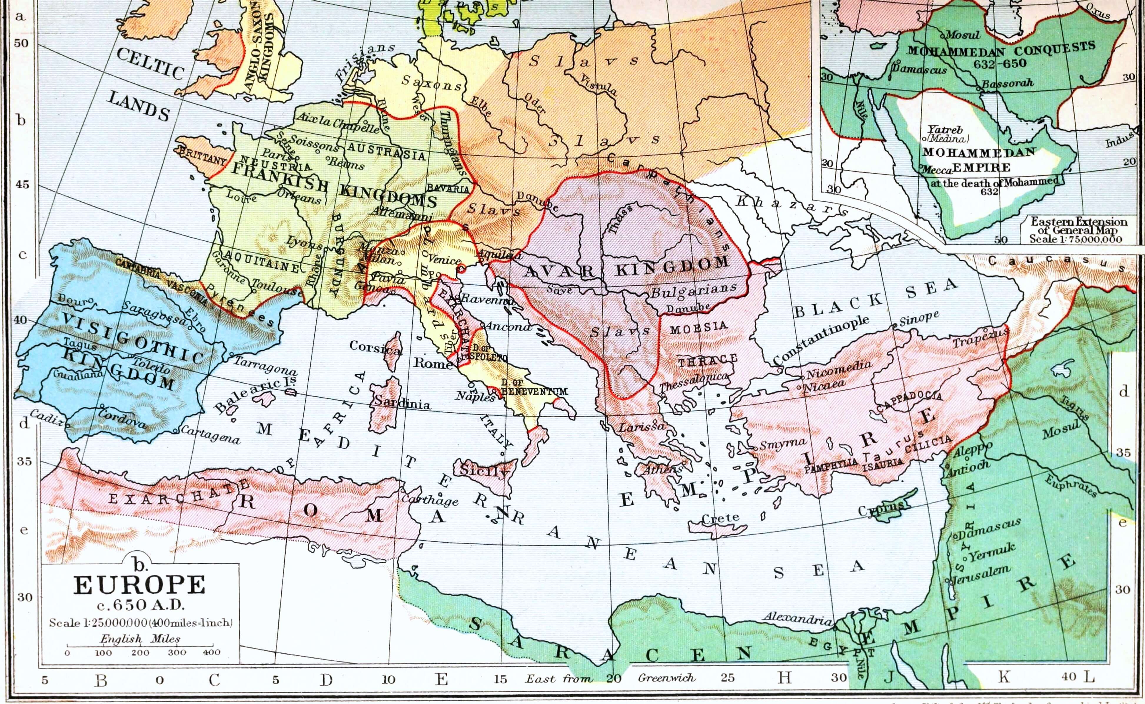 Carte historique haute resolution Europe 650