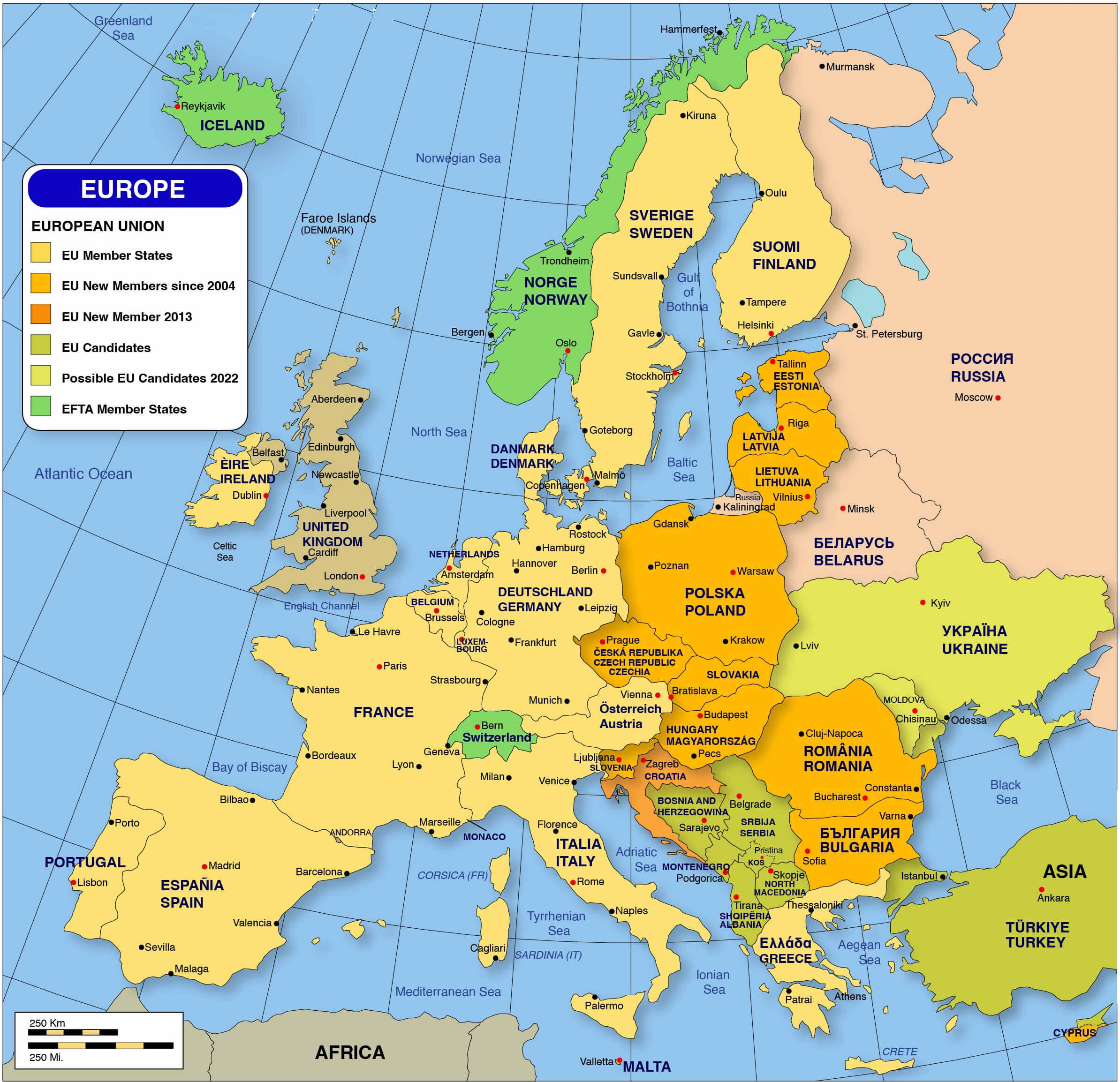Carte pays Europe haute resolution