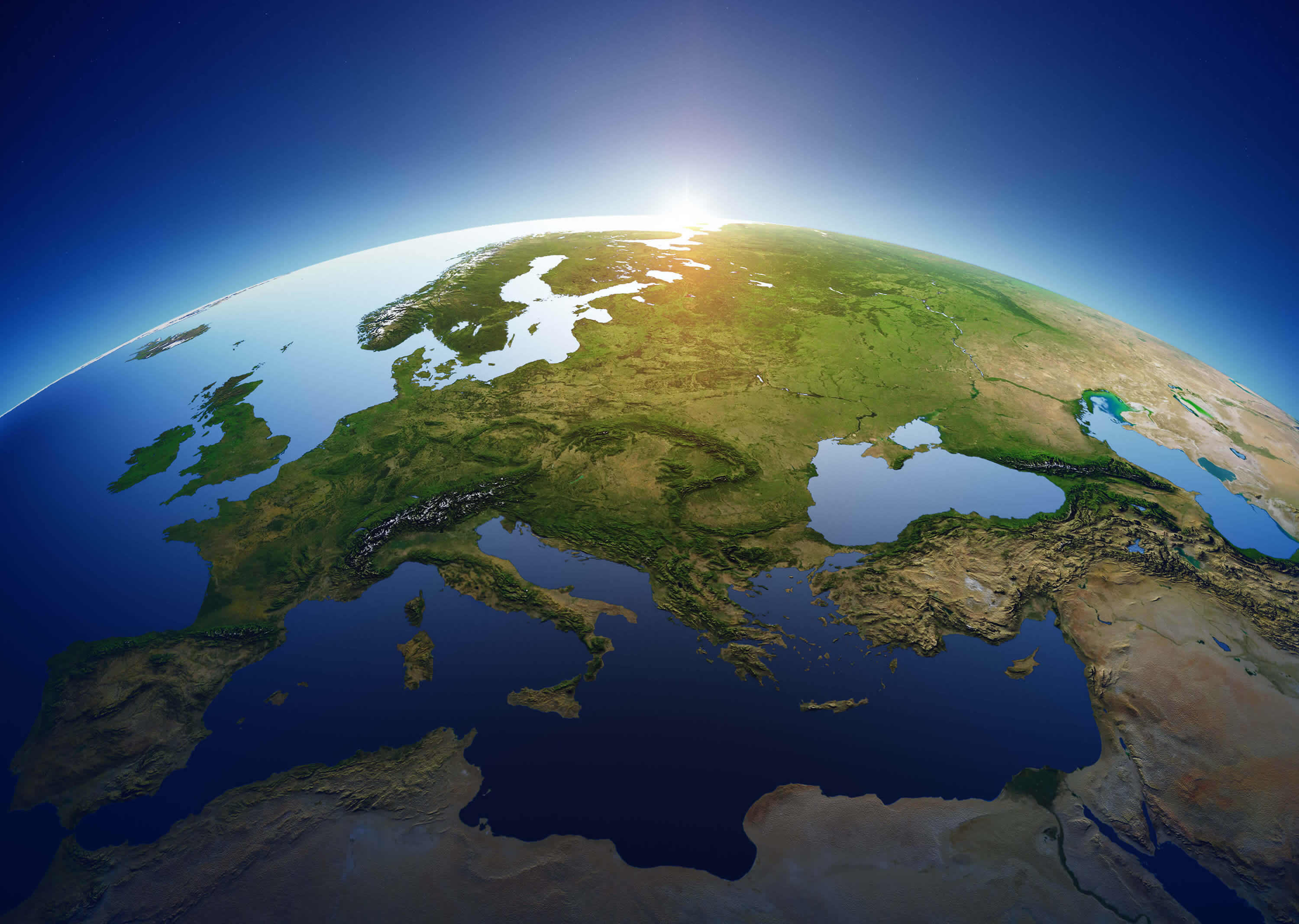 Carte satellite Europe vue espace