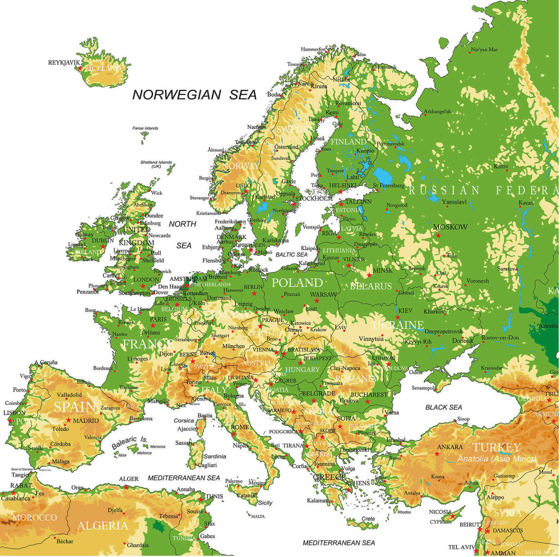 Carte topographique Europe tres haute resolution