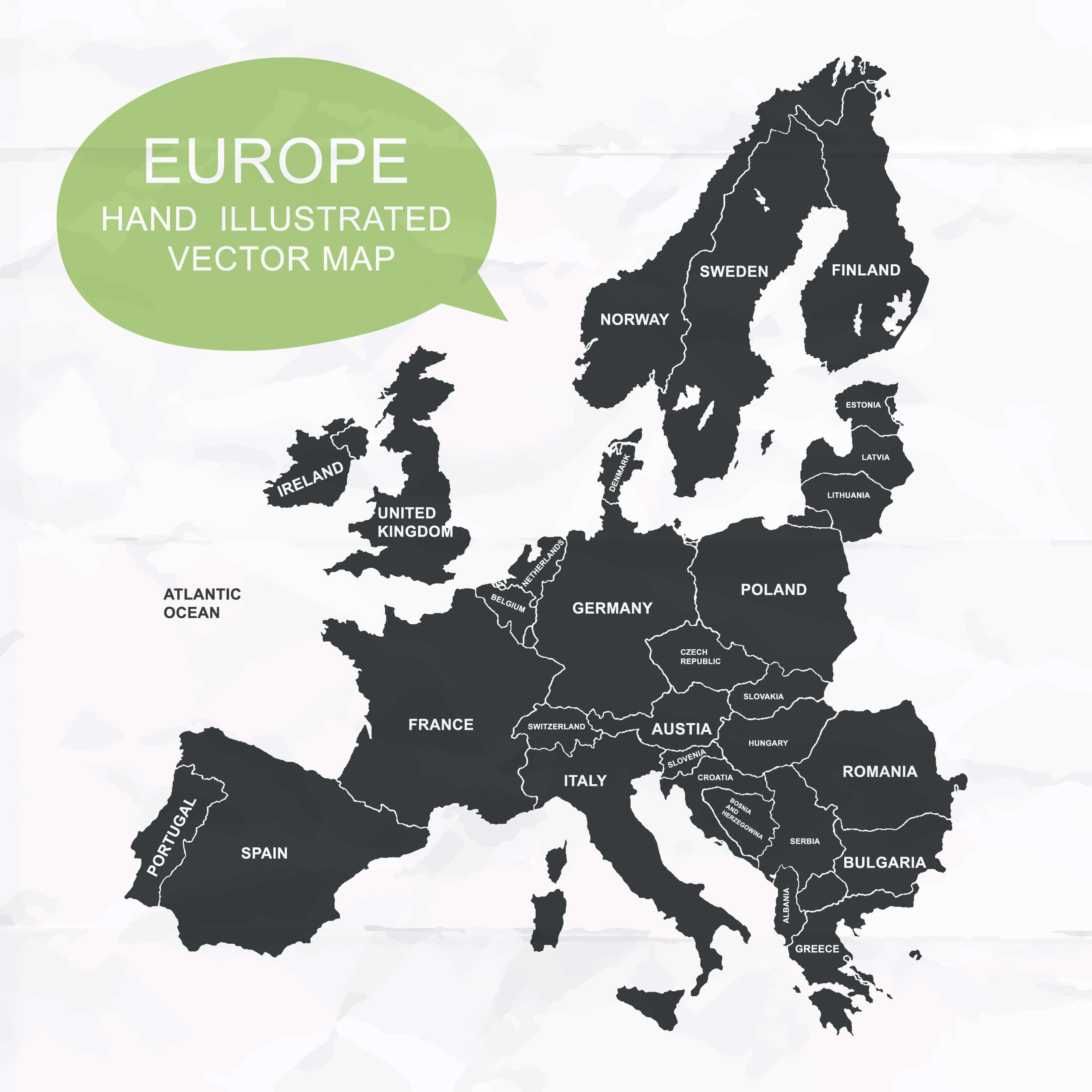 Carte vectorielle illustree Europe