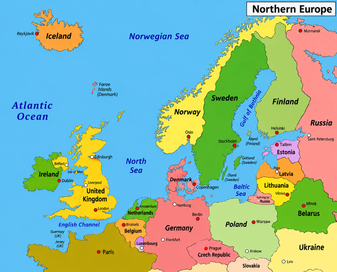 Carte Pays Europe Du Nord