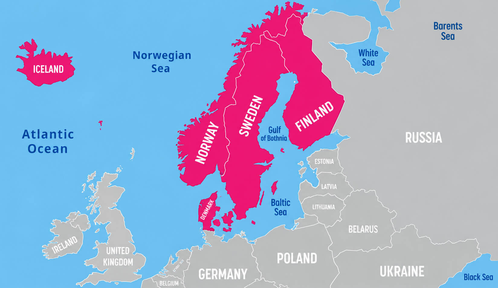 Carte Pays Nordiques