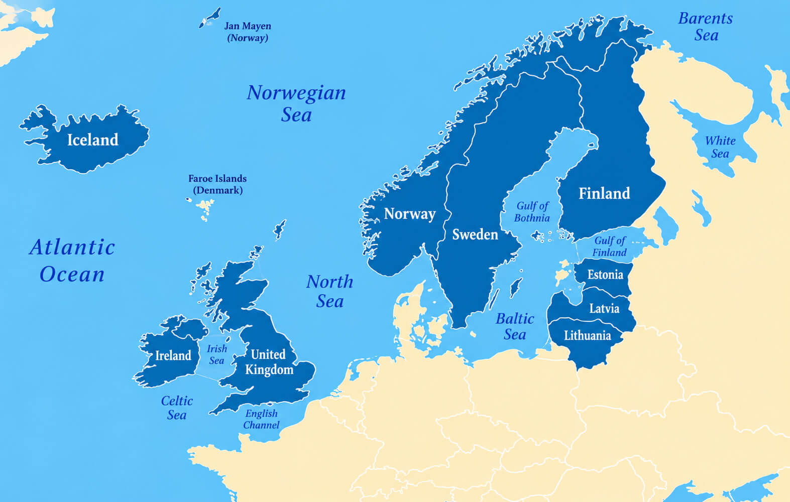 Carte Regionale Europe Du Nord