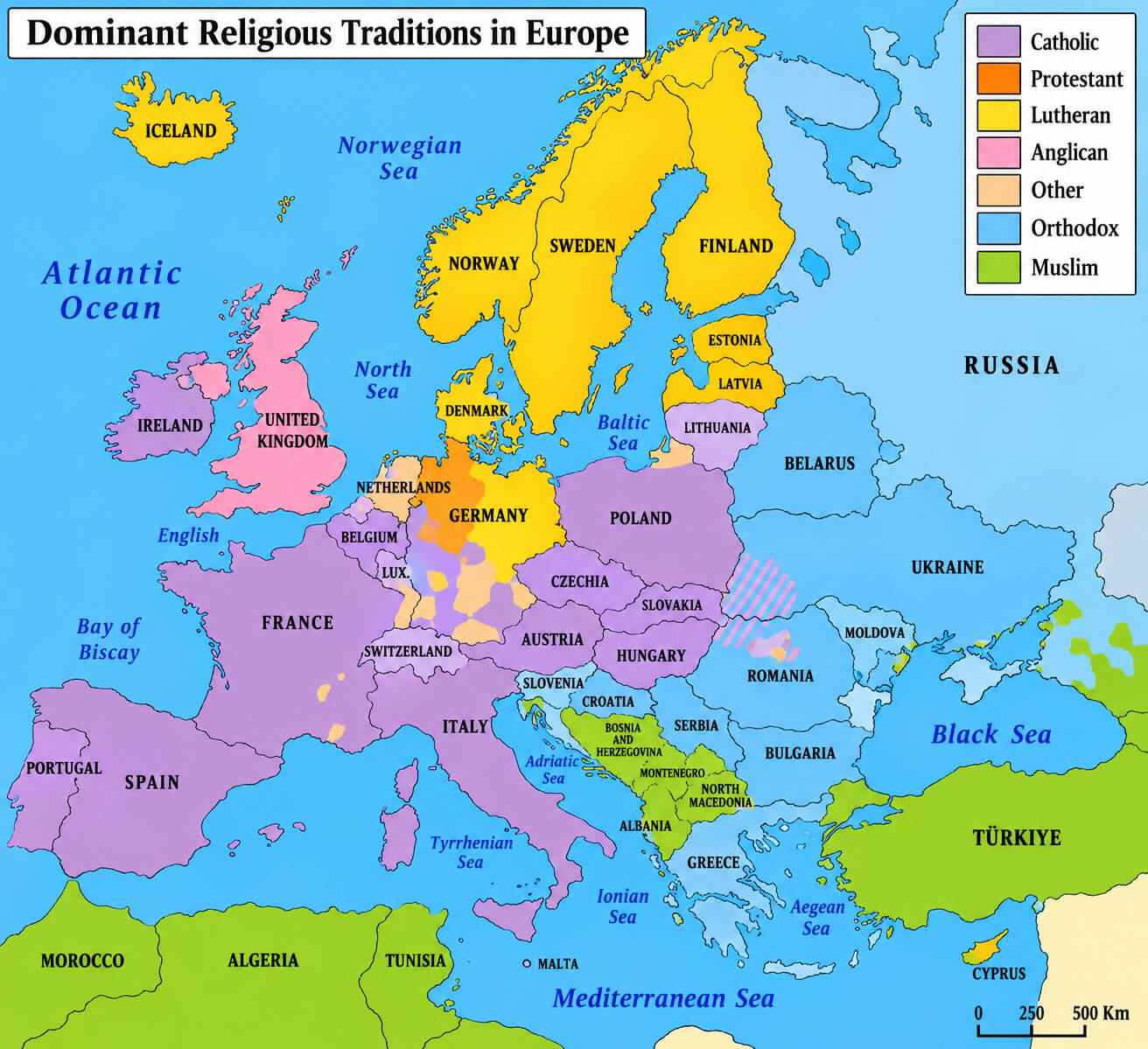 Carte Religions Europe Du Nord