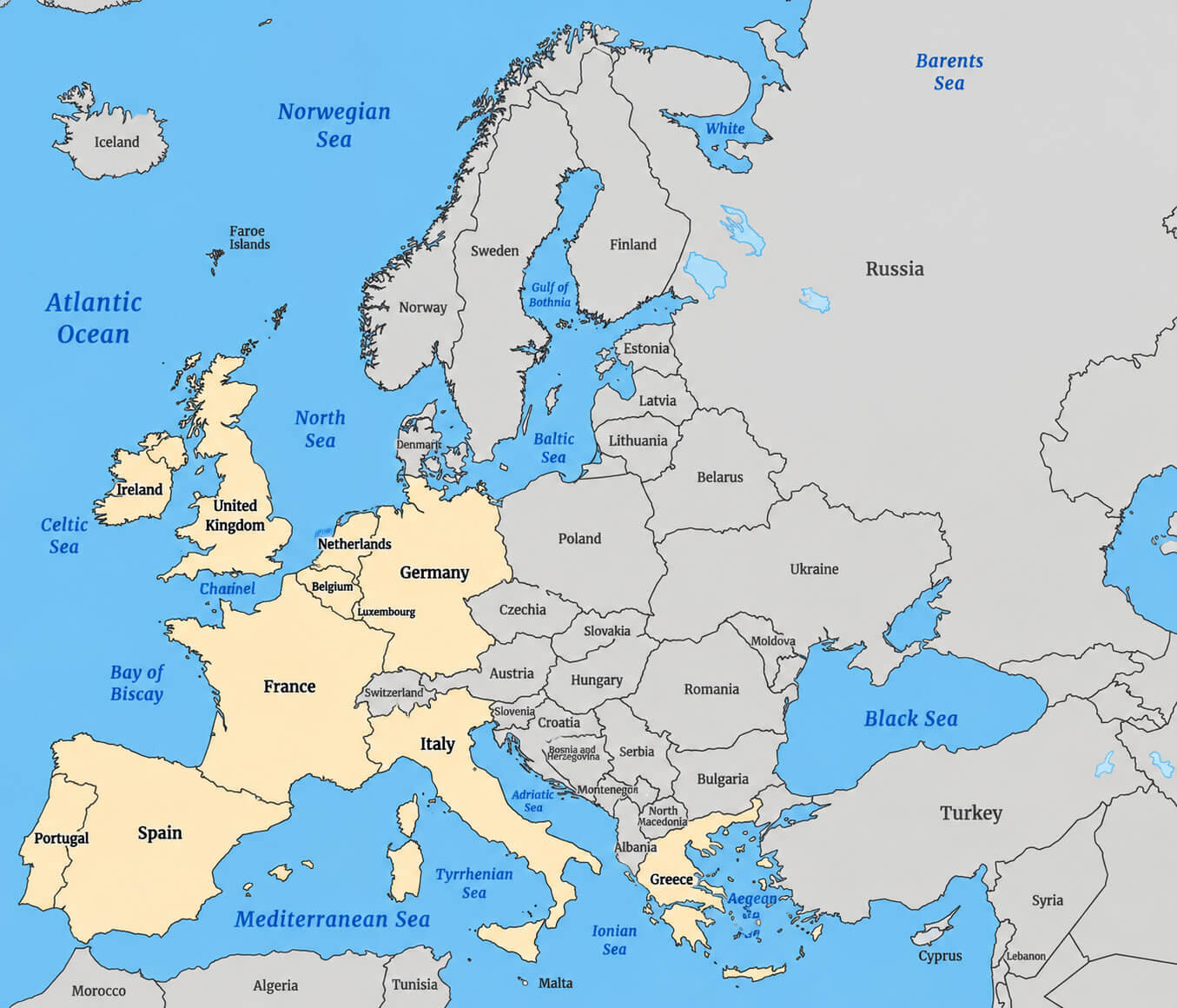 Carte De Union Europeenne En Europe Occidentale