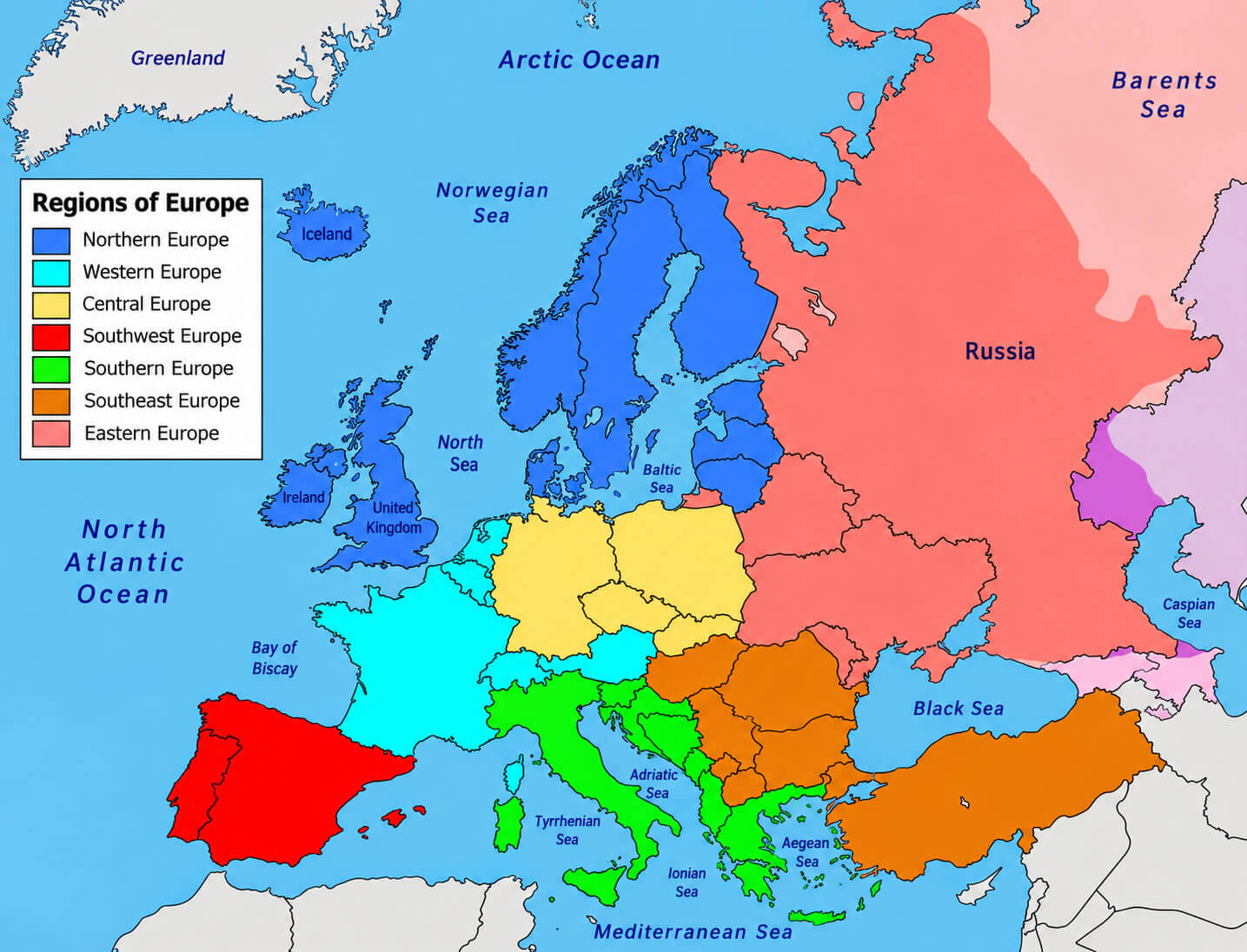 Carte Des Regions De Europe