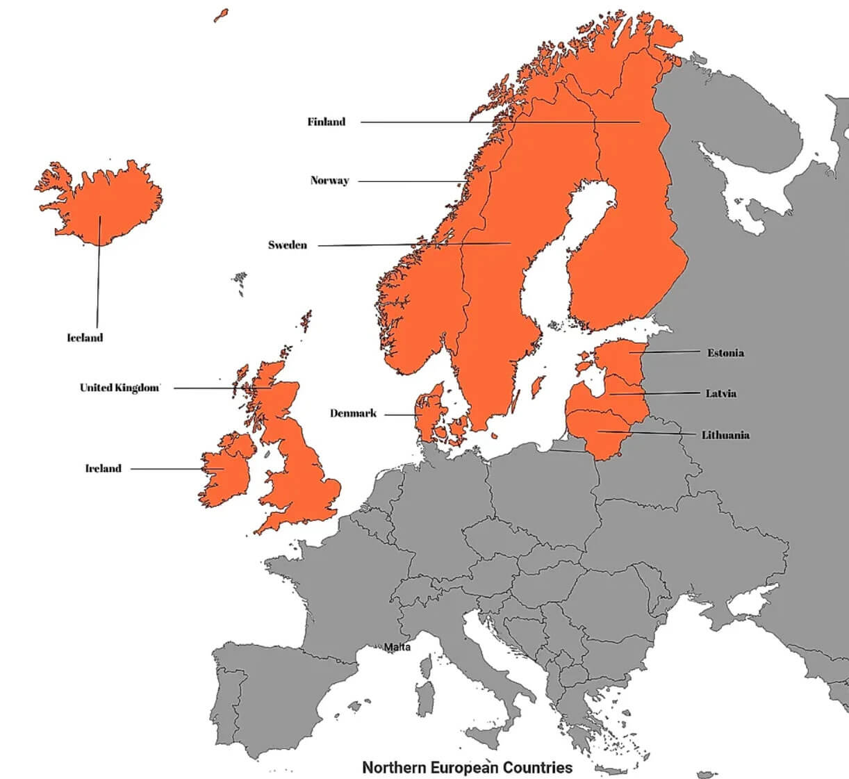 Carte pays Europe du Nord