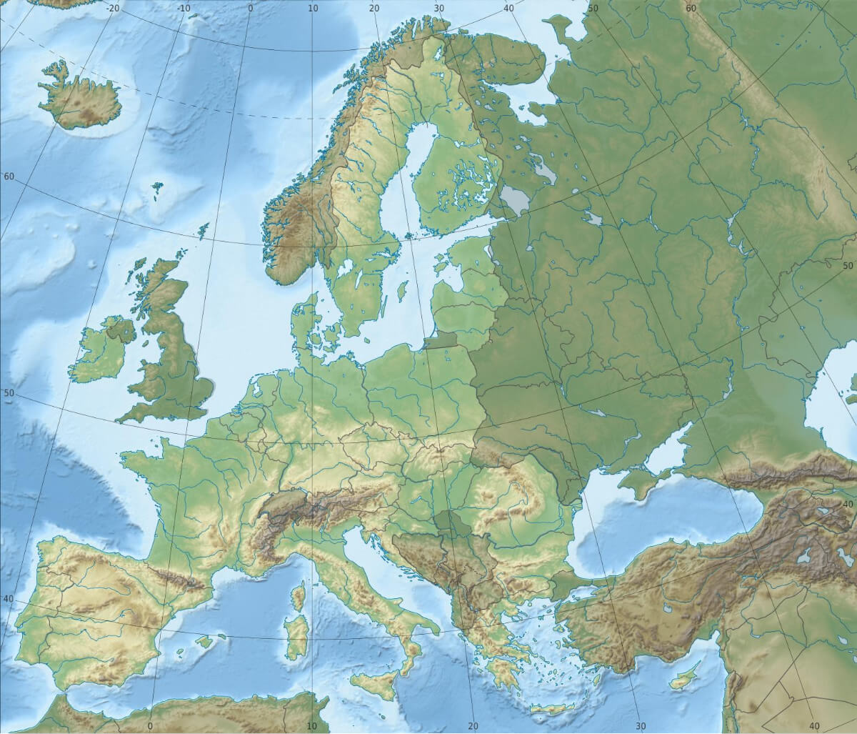 Carte geographie Europe